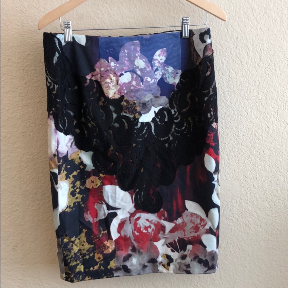 Rachel Roy colorful lace pencil skirt